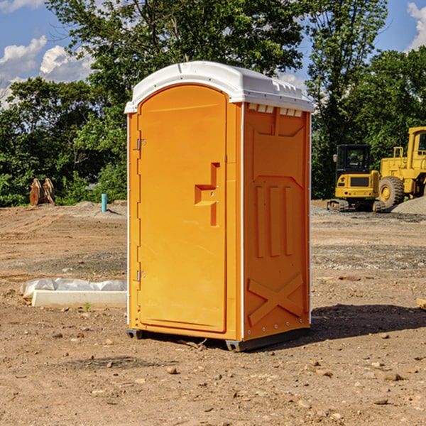 how often are the porta potties cleaned and serviced during a rental period in Rousseau